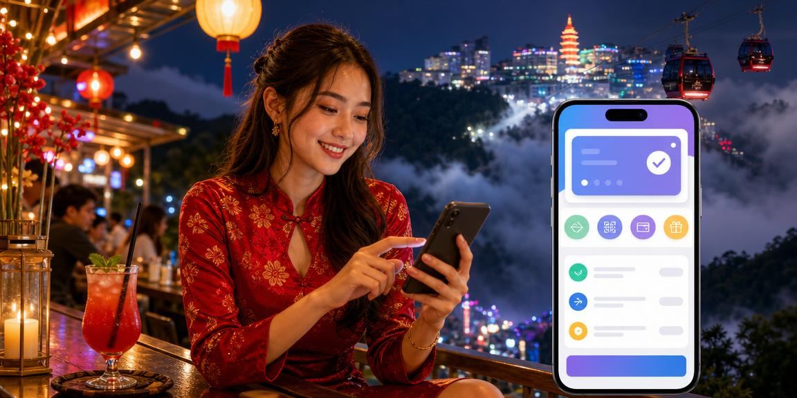 Pemain di Genting Highlands menggunakan aplikasi mudah alih gdslot untuk bermain kasino